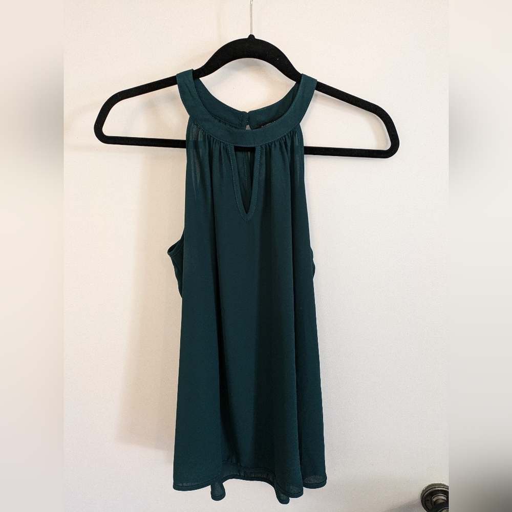 NWT Stitch Fix Papermoon Teal Halter Keyhole Blouse Size Medium